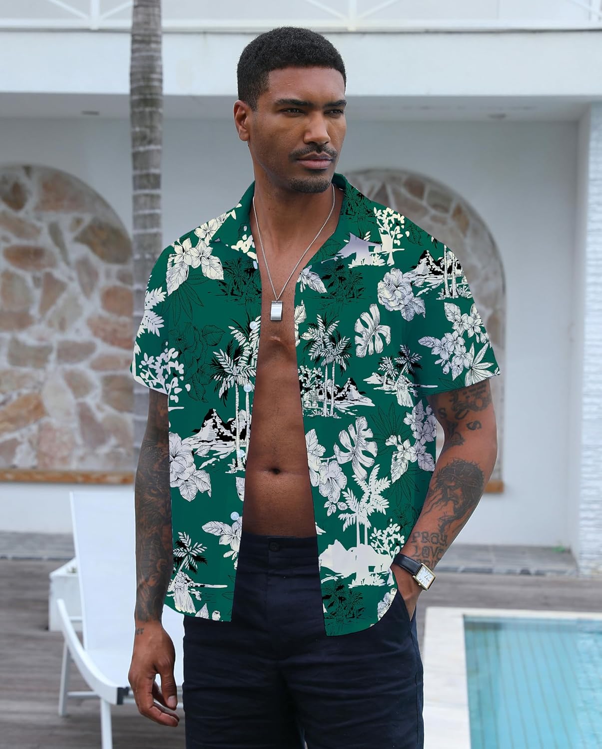 Hawaiian Shirt for Men Summer Casual Beach Button Down Short Sleeve Printed Tropical Vacation Shirts - Image 3