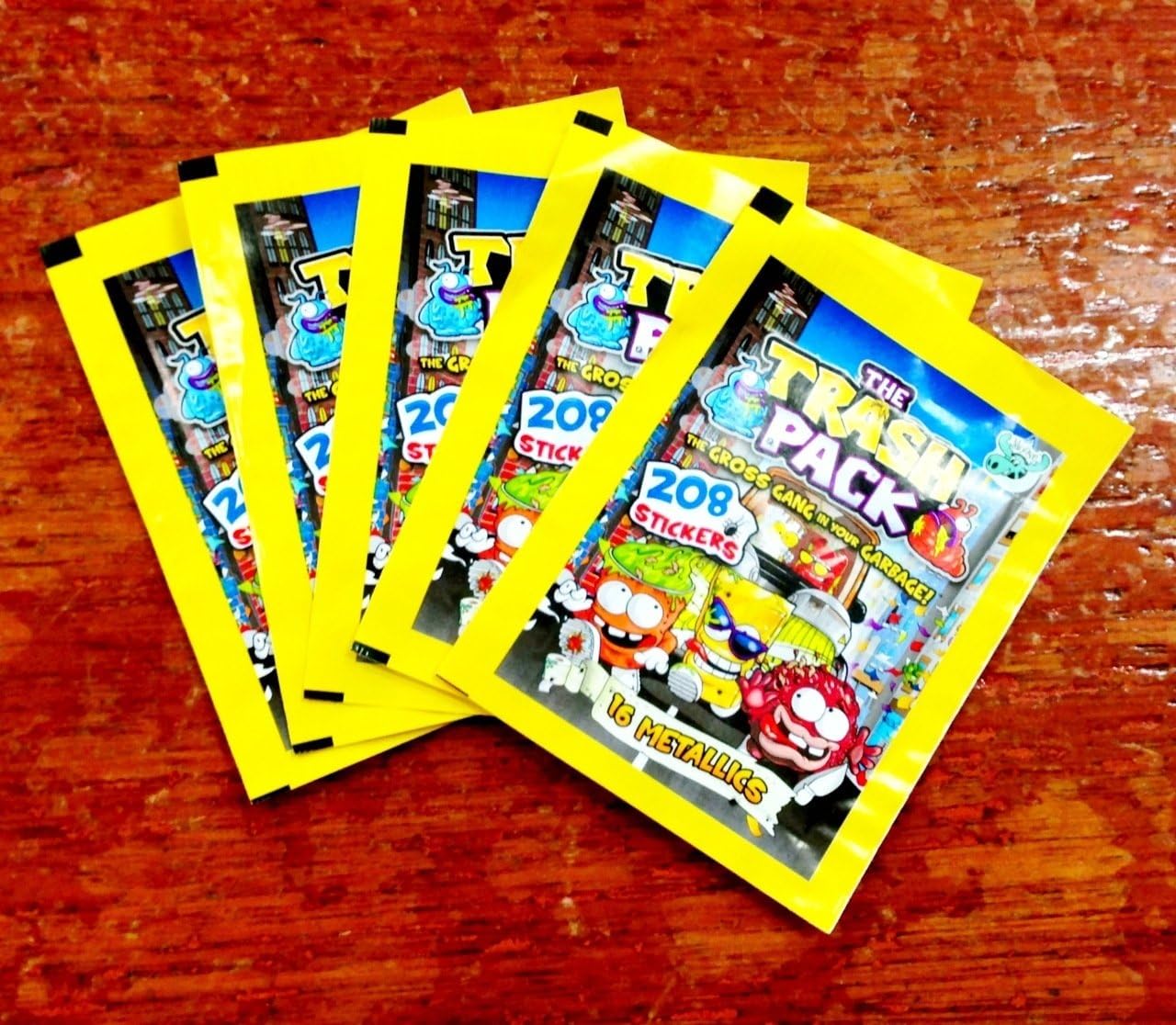 The Trash Pack Yellow Sticker Collection - 5 Packs of Stickers - The Gross Gang