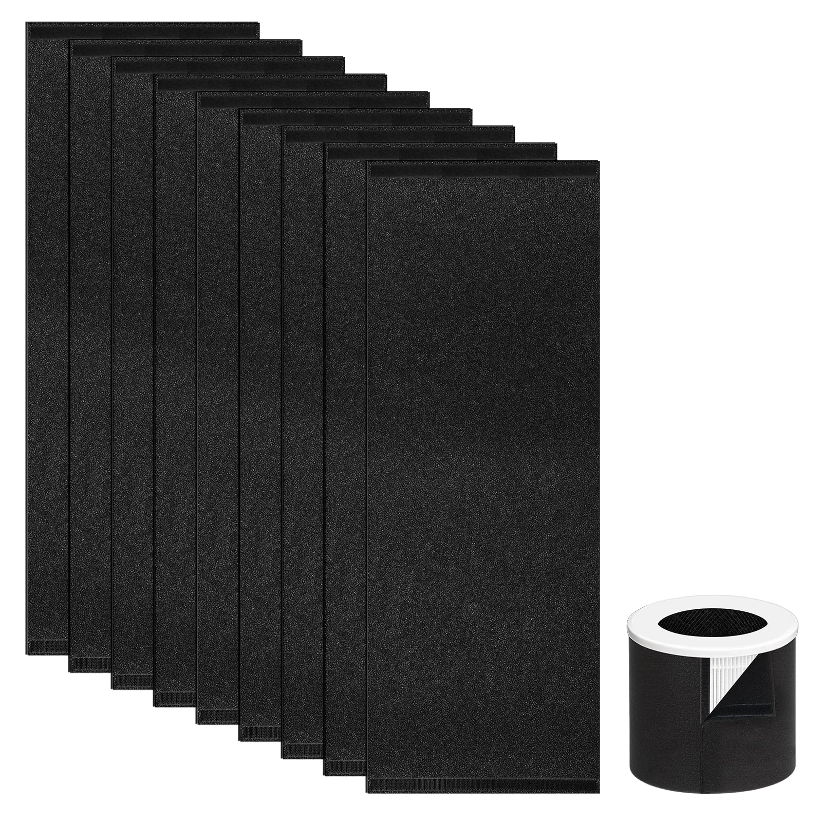 9 filtros de repuesto KJ02 compatibles con purificador de aire Dhyala, filtro electrostático de algodón de alta densidad para partículas grandes y pelo de mascotas, filtración de alta eficiencia