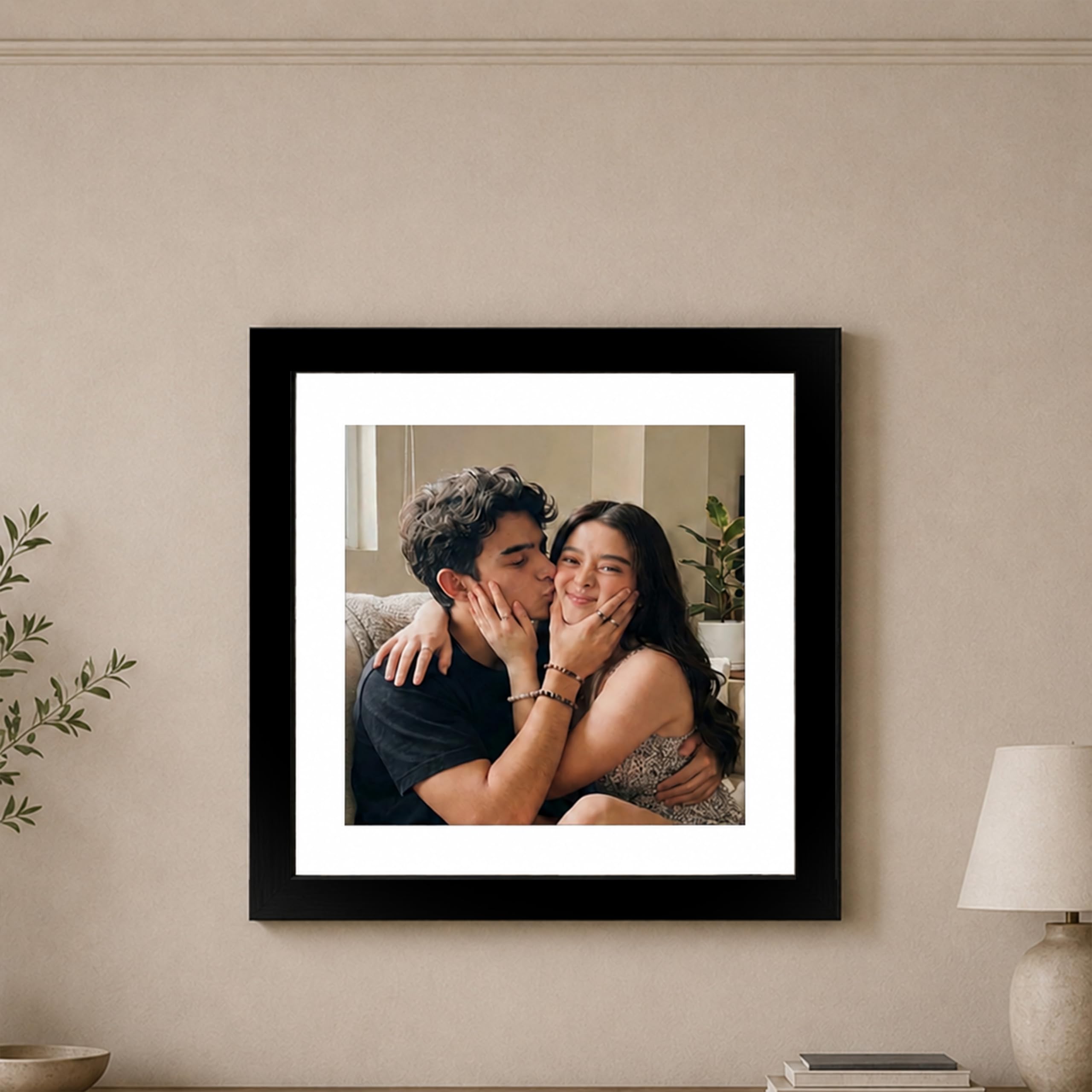 Art Street Synthetic Document Large Size Wall Photo Frame, Big Frames For Wall Artwork, Certificates, Picture & Photographs Home Decor (10x10 Inch Matted To: 8x8 Inch, Black)