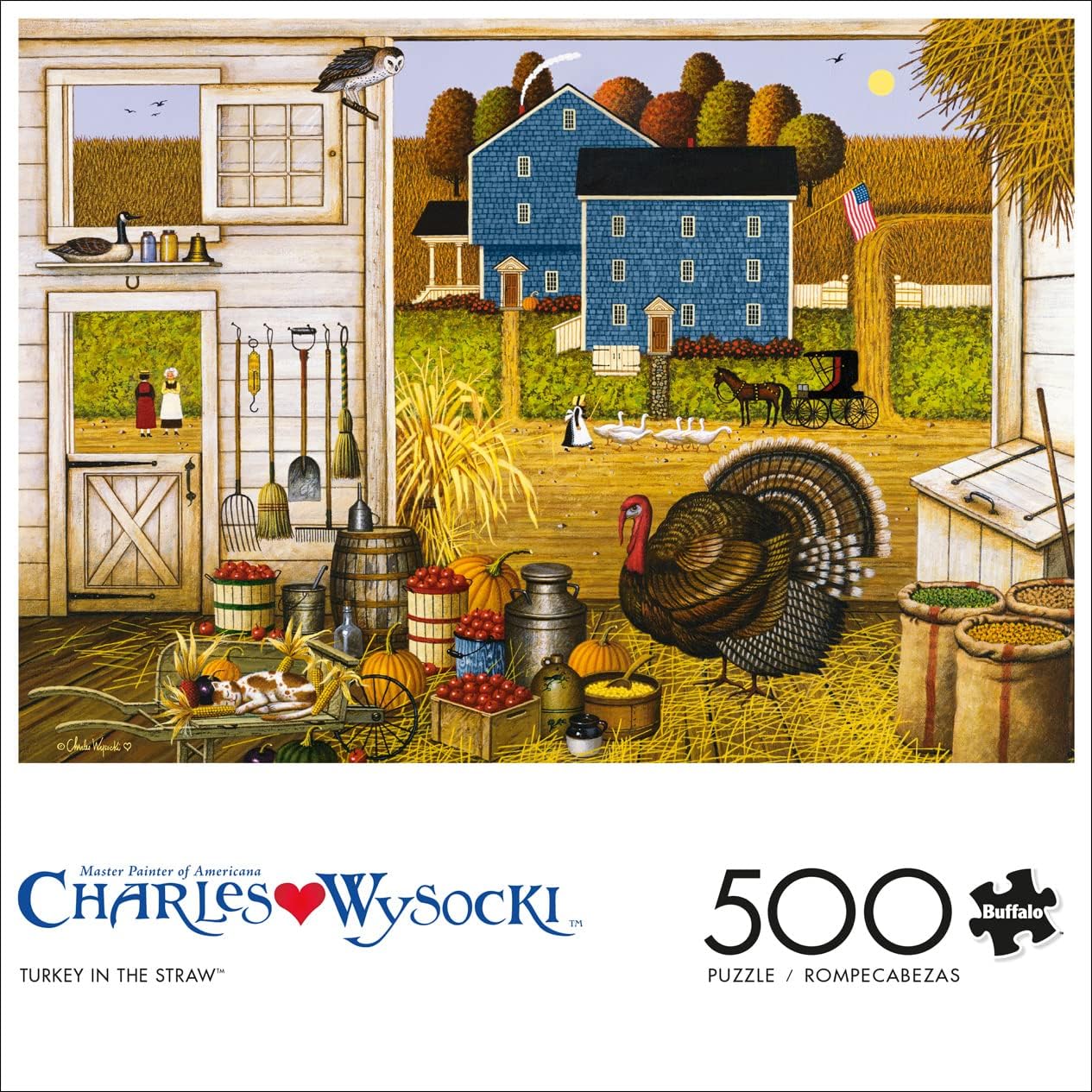 Buffalo Games - Charles Wysocki - Turkey in The Straw - 500 Piece Jigsaw Puzzle : Toys & Games