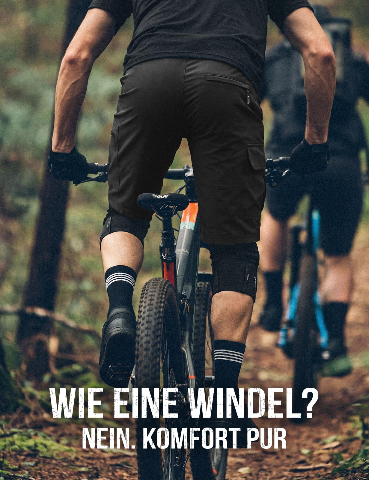Cycorld MTB Hose Herren Gepolstert: Lockere Fahrradhose mit Abnehmbar Radunterhose 4D Sitzpolster Atmungsaktiv Radhose Shorts