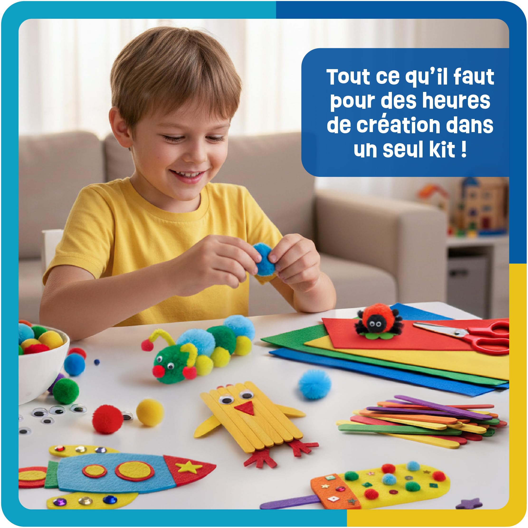 Smowo Boîte créative colorée pour filles et garçons - Kit de démarrage Mega