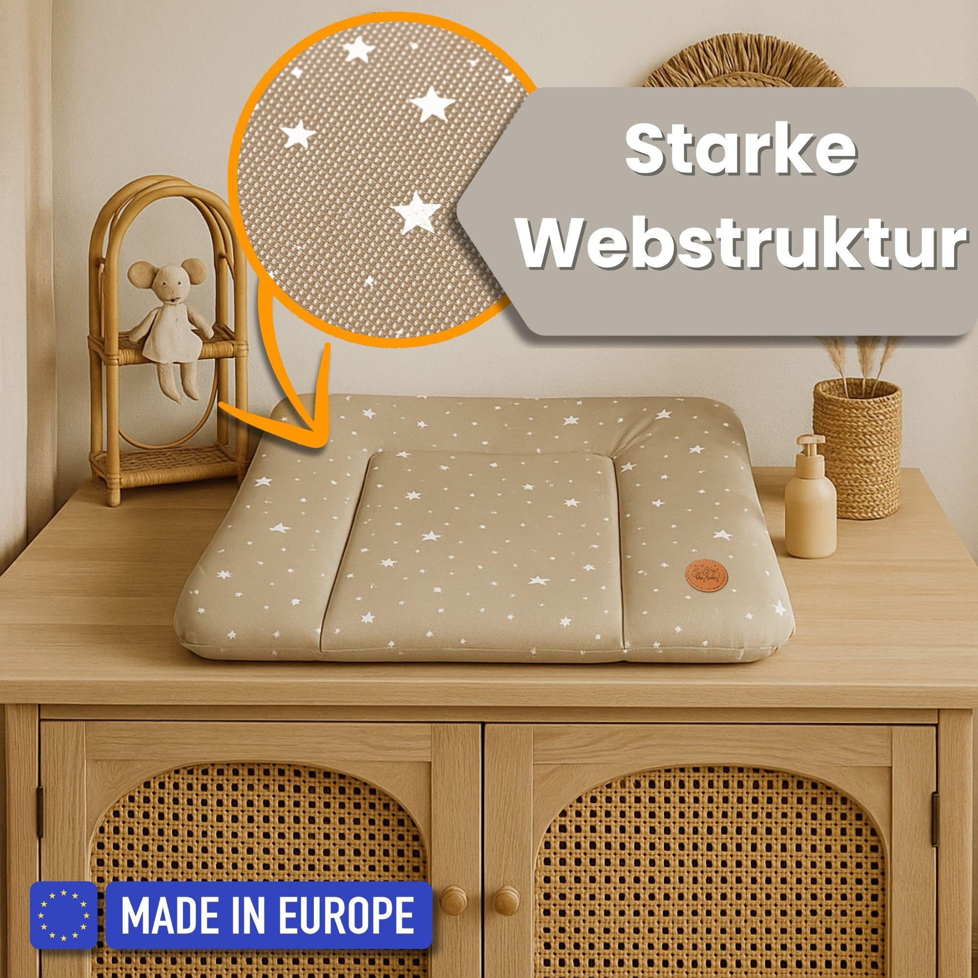 Fasciatoio neonato 70 x 50 cm - materassino portatile universale lavabile e impermeabile su cassettiera lavatrice e tavolo cuscino da viaggio tappetino materasso Oeko-Tex Africa