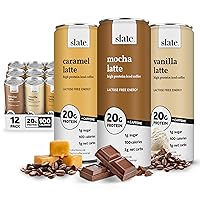 Vista 34 de Slate Leche - Café helado alto en proteínas, café con leche moca, 175 mg de cafeína, energía sin lactosa, 0.71 onzas de proteína, 0.04 onzas
