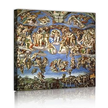 最後の審判　ミケランジェロ　ポスター　絵画　額縁　アート Amazon.co.jp: ミケランジェロ 最後の審判 フレスコ