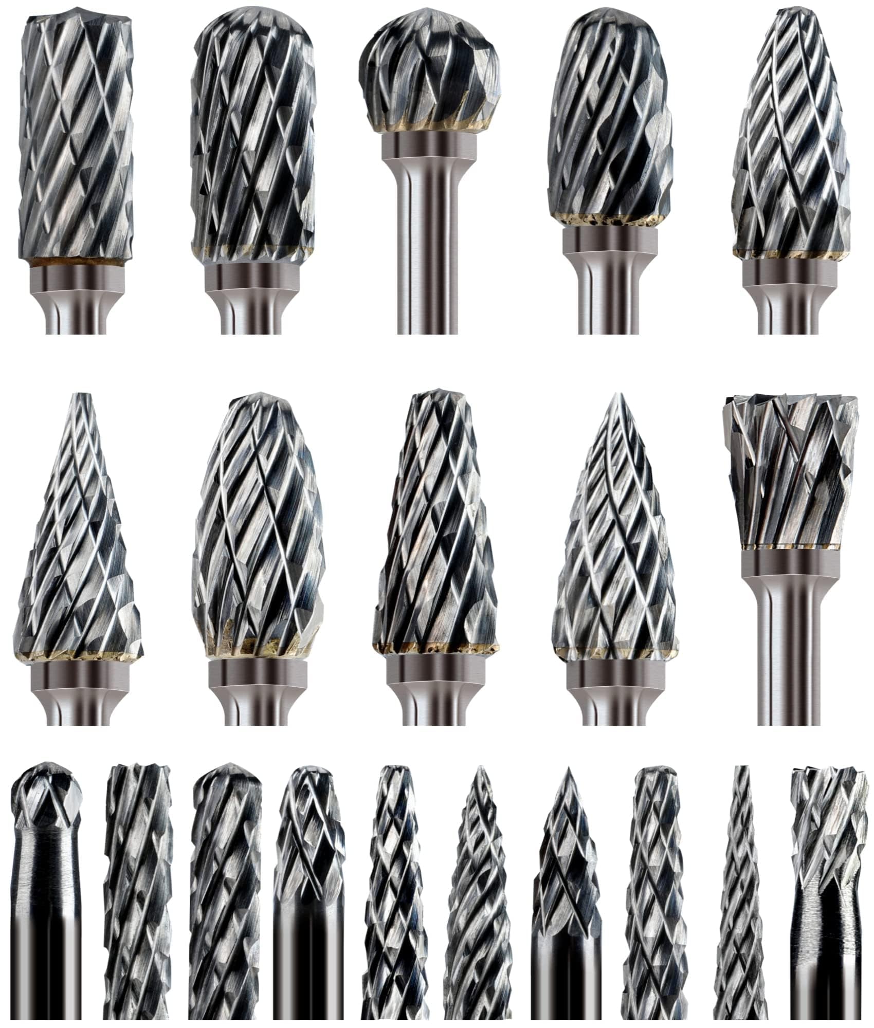 20 Pcs Carbide Burr Bits 1/8" Shank Rotary Tool Accessories Set K60478