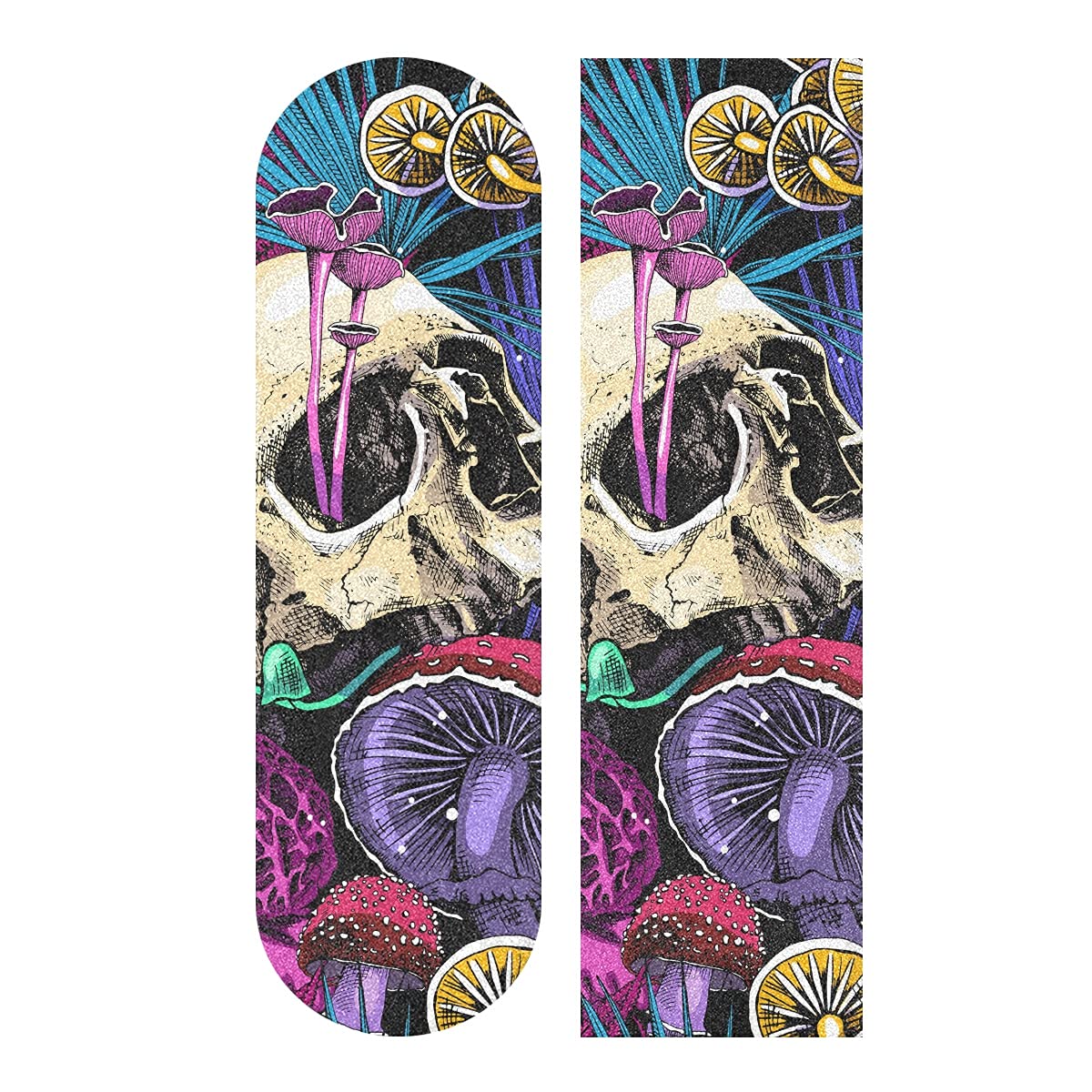 HANZHY Mushrooms and Skull Skateboard Grip Tape Bubble Free