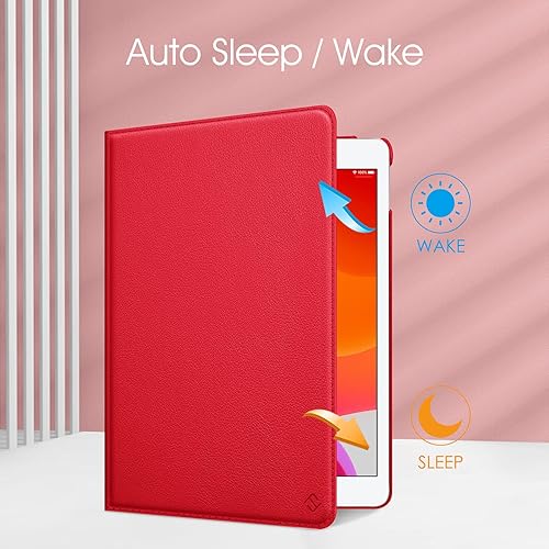 Vista 10 de Fintie - Funda giratoria para iPad de 9ª generación / 8ª generación / 7ª generación, de 10.2 pulgadas, funda giratoria en 360 grados, funda Azul