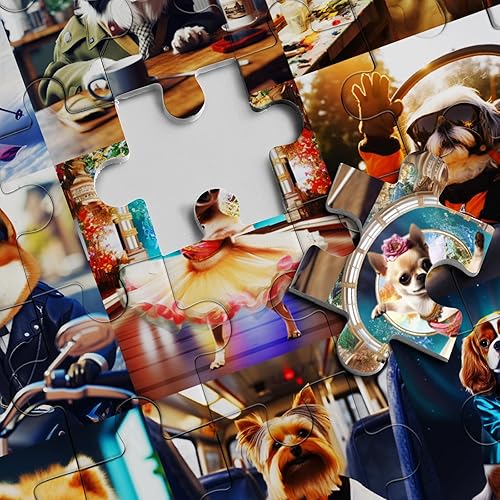 Miniatura 4 de Rompecabezas de perro de trabajo de 1000 piezas para adultos, rompecabezas de animales encantadores, divertido rompecabezas de cachorro de bulldog