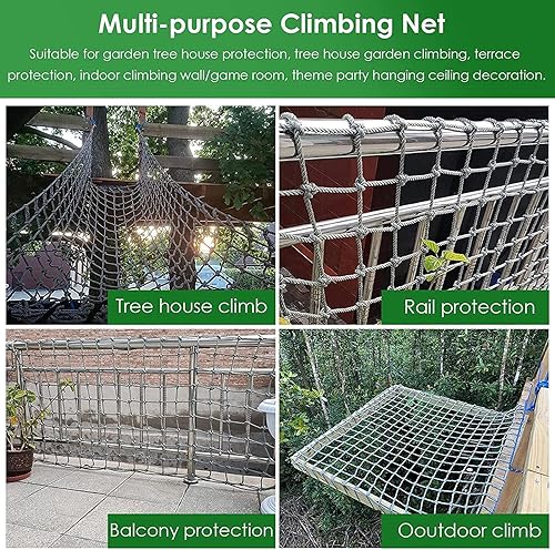 Miniatura 4 de Red de escalada para niños, escalera de cuerda de carga de red de seguridad, red decorativa para valla de jardín, adecuada para patio de recreo en