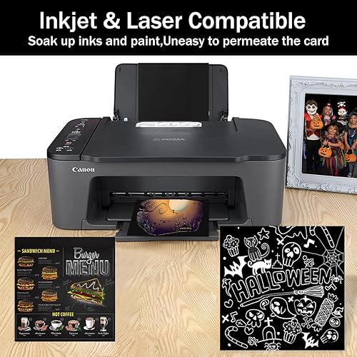 Miniatura 10 de Cartulina blanca de 12 x 12  24 hojas de papel de cartulina Goefun de 80 libras para hacer tarjetas, Cricut, manualidades, álbumes de recortes,