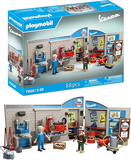 Playmobil – Taller Vespa, estilo retro años 60 Playmobil.