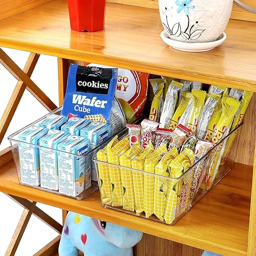 Miniatura 7 de Organizador de despensa, paquete de 7 contenedores organizadores transparentes con divisores extraíbles, organizadores y almacenamiento de despensa,