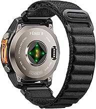 NotoCity Garmin Fenix 6x Pro Band, Quickfit 26mm Strap for Garmin Fenix 8 51mm/7x/6x/7x pro/5x/5x plus/3/3HR, Nylon G-Hook for Tactix 8 51mm, Enduro 2/3, Quatix 3/7x(Black)