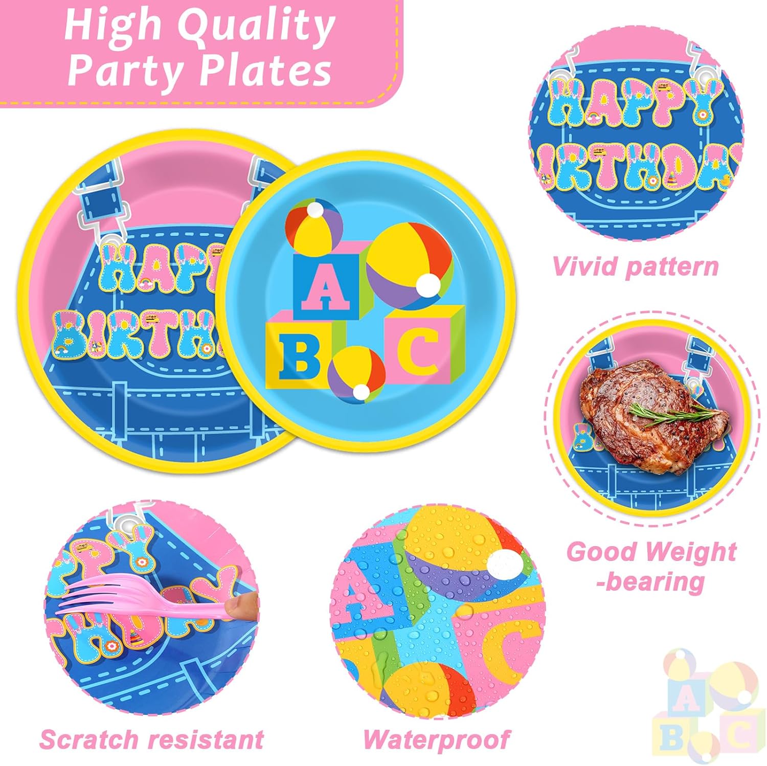 200 Pcs Girls Party Decorations Cartoon Teacher Plates and Napkins Happy Birthday Tableware Set Decor Supplies for Birthday Baby Shower Girl Cartoon Party Favors for 50 Guests