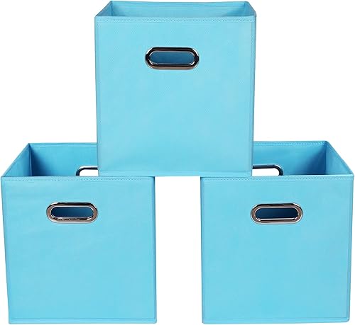 Miniatura 24 de Contenedores de Almacenamiento de Tela Azul Marino, 11x11x11, Juego de 6, Contenedores Cúbicos Plegables para Almacenamiento de Ropa o Accesorios