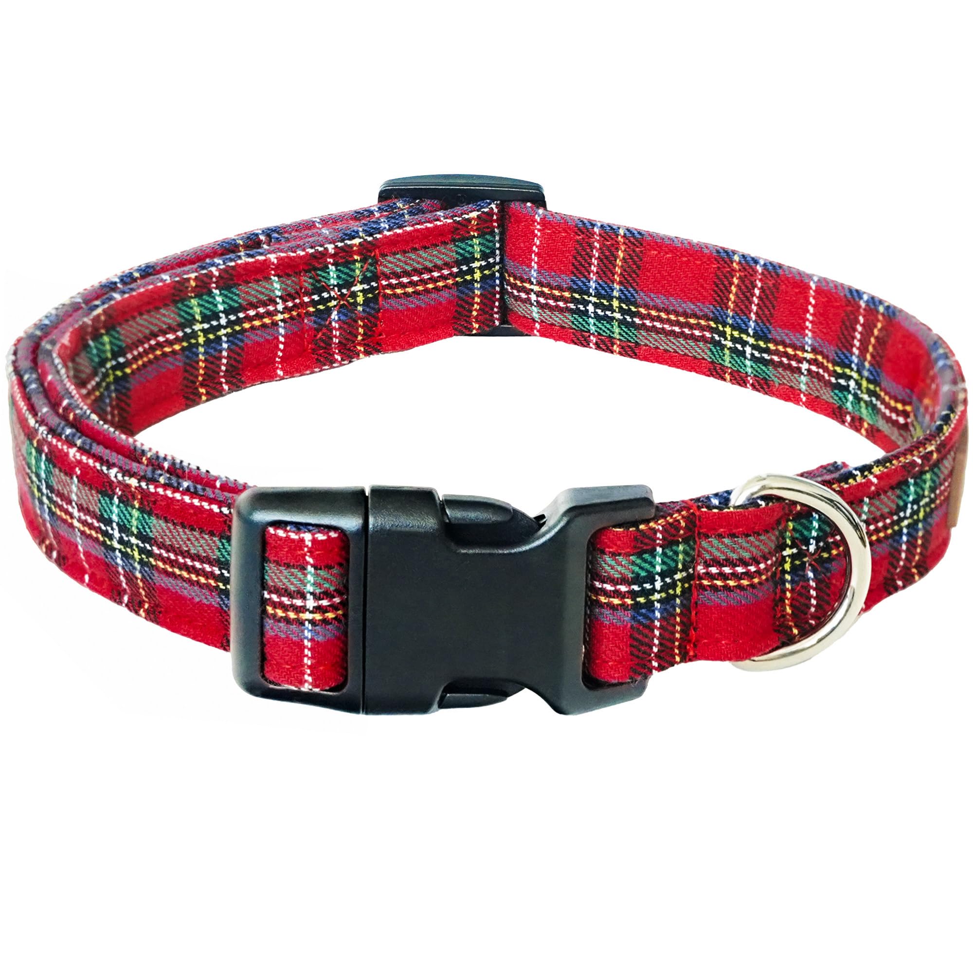 Cadeau de Noël pour chiens filles et garçons collier classique à carreaux Tunkoo ajustable