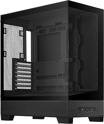 ASUS A31 Black ATX Mid-Tower Gaming Case, Dual Tempered Glas - best airflow pc case