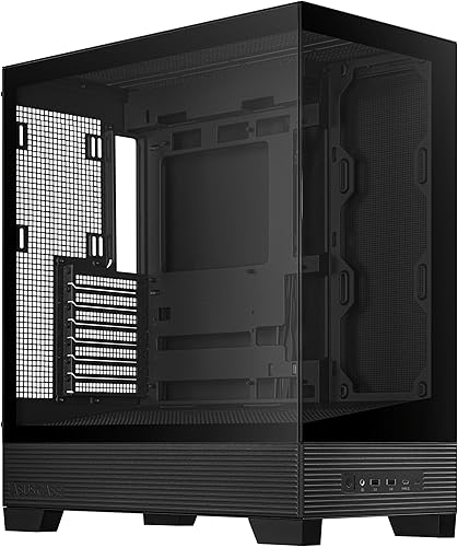 ASUS Boîtier de jeu ATX A31 noir, verre trempé double face, design sans cadre, c
