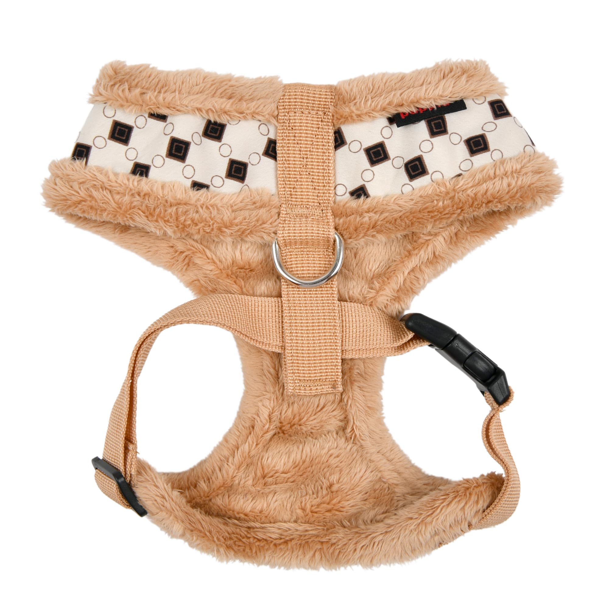 Puppia Jace Dog Harness Head Warm Winter Diamond Pattern Adjustable Chest for Small Medium Dog Beige Small Small - Image 2