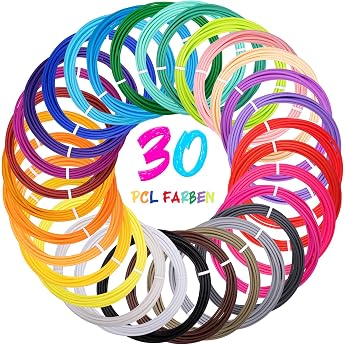 Kretrum 30 Colours 3D Pen Filament Refills Compatible with Filapen 3D Printing Pen 1.75 mm PCL Filament for Low Temperature 3D Pen 10 Feet per Colour Not Fit 3Doodler Start + Pen