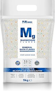 Magnesium Flakes 5KG Foot Body Bath Soak Mineral Bath Flakes for Bath Dead Sea Salt Chloride Salts – Vegan - GMO Free - Gluten Free by PSN