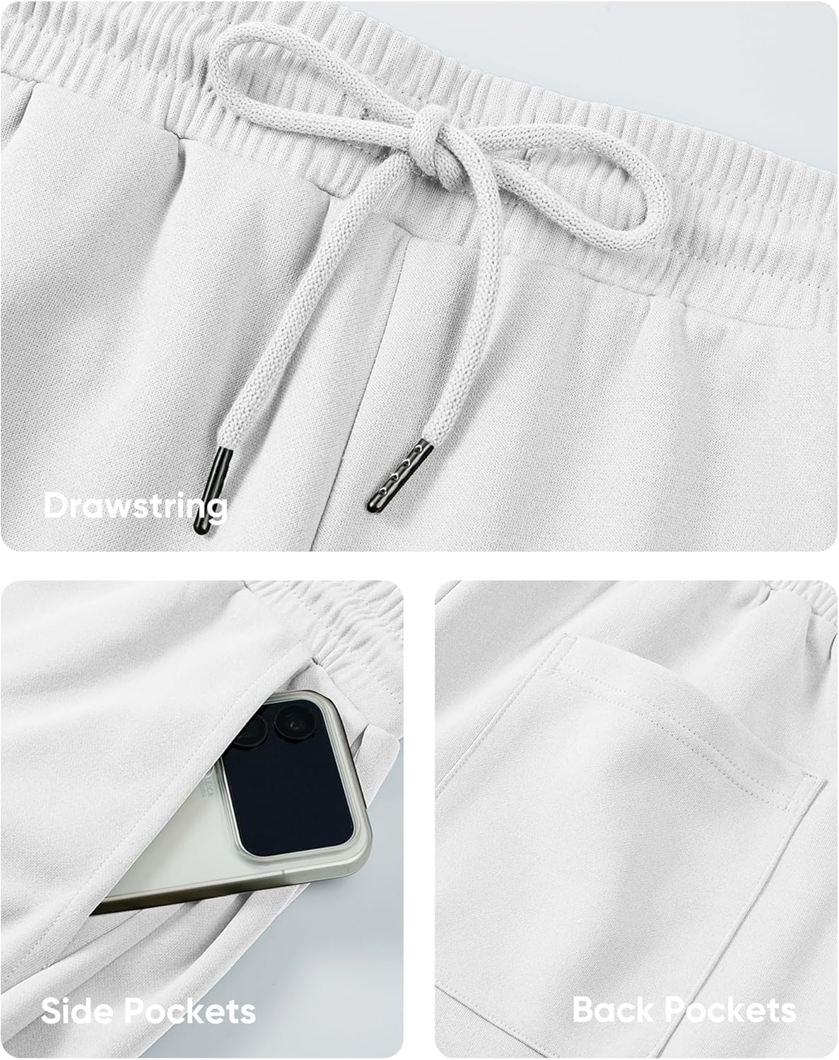 JMIERR Mens Baggy Pants Drawstring Stretch Loose Fit Wide Leg Streetwear Pants with Pockets - Image 8