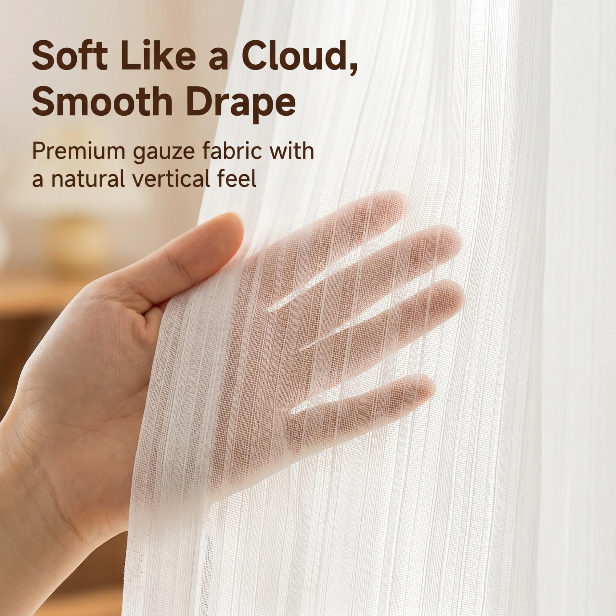 NEPHRA Rideau Placard Autocollant, Rideau sous Evier avec Rail Coulissant & sans Perçage, Rideau Cuisine en Gaze pour Armoires sans Portes, Machines à Laver & Penderies(White-D,200 x 200 cm)