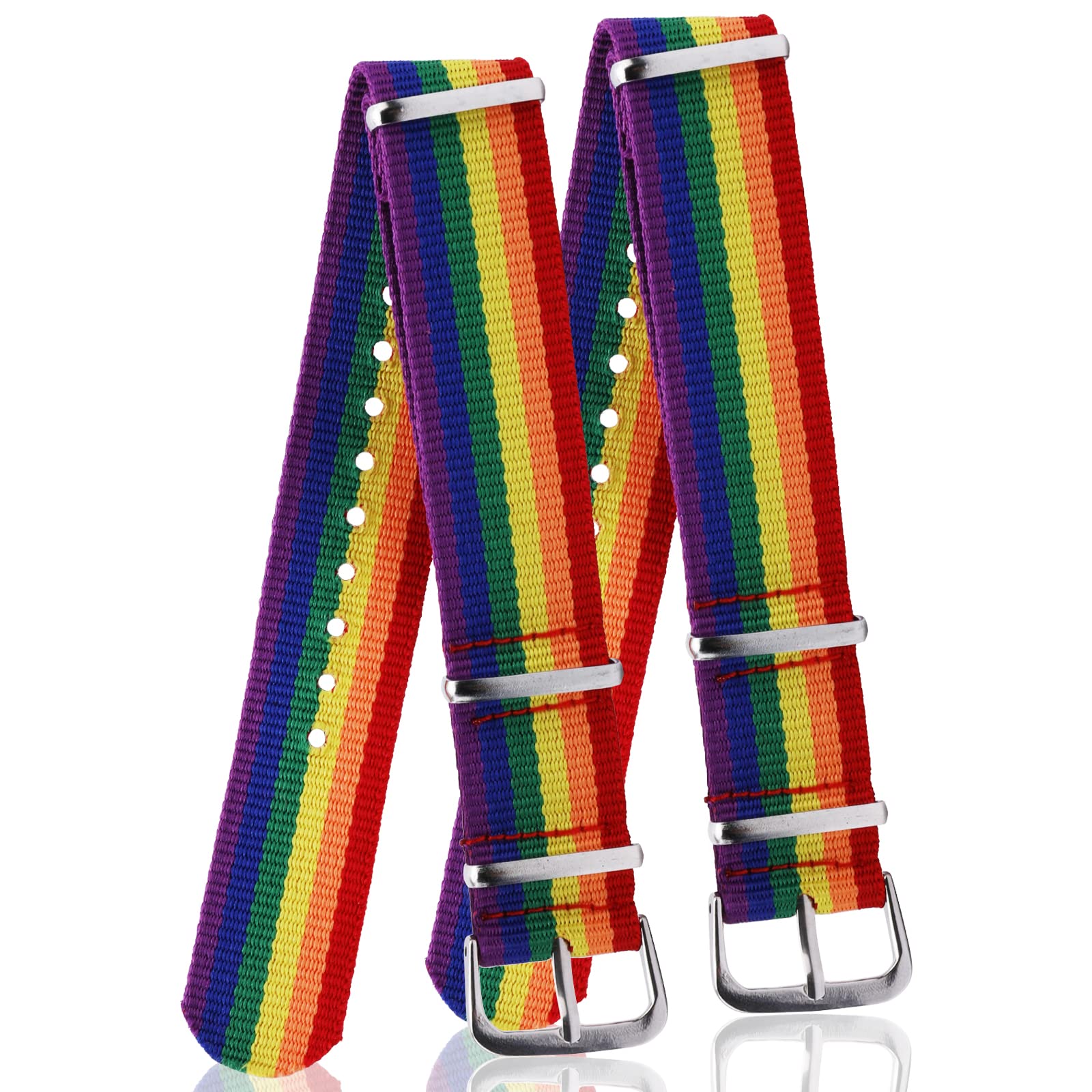 MWOOT 10 sztuk LGBT Gay Pride bransoletki, tęczowe bransoletki, regulowana opaska przyjaźń akcesoria, miesiąc dumy, kolorowa bransoletka unisex, 25 cm, nylon, 25 cm, Nylon