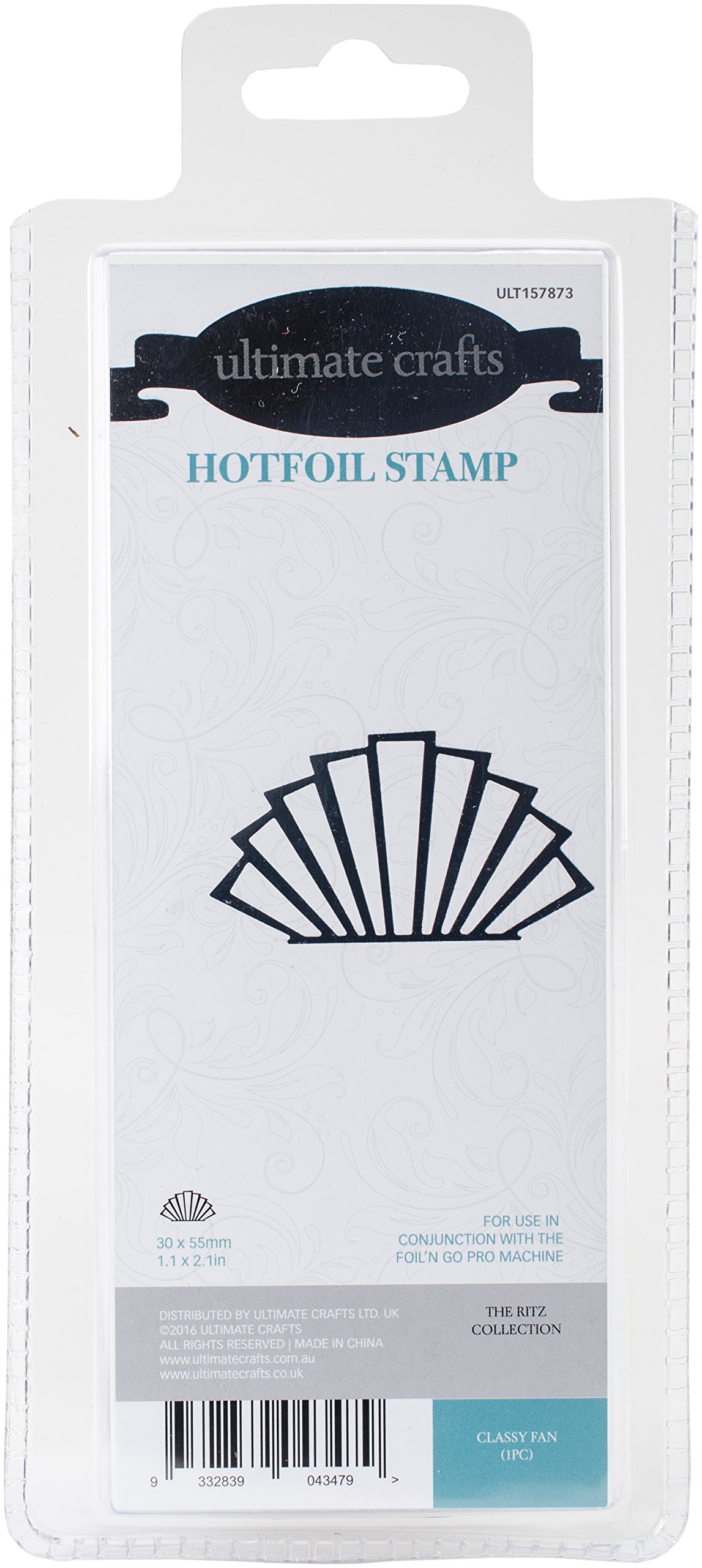 Ultimate Crafts Classy Fan Hotfoil Stamp, Grey