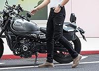 Vista 2 de CTBQiTom Pantalones de motocicleta para hombres Jeans elásticos de montar con armadura CE Nivel 2 Pantalones para desplazamientos urbanos
