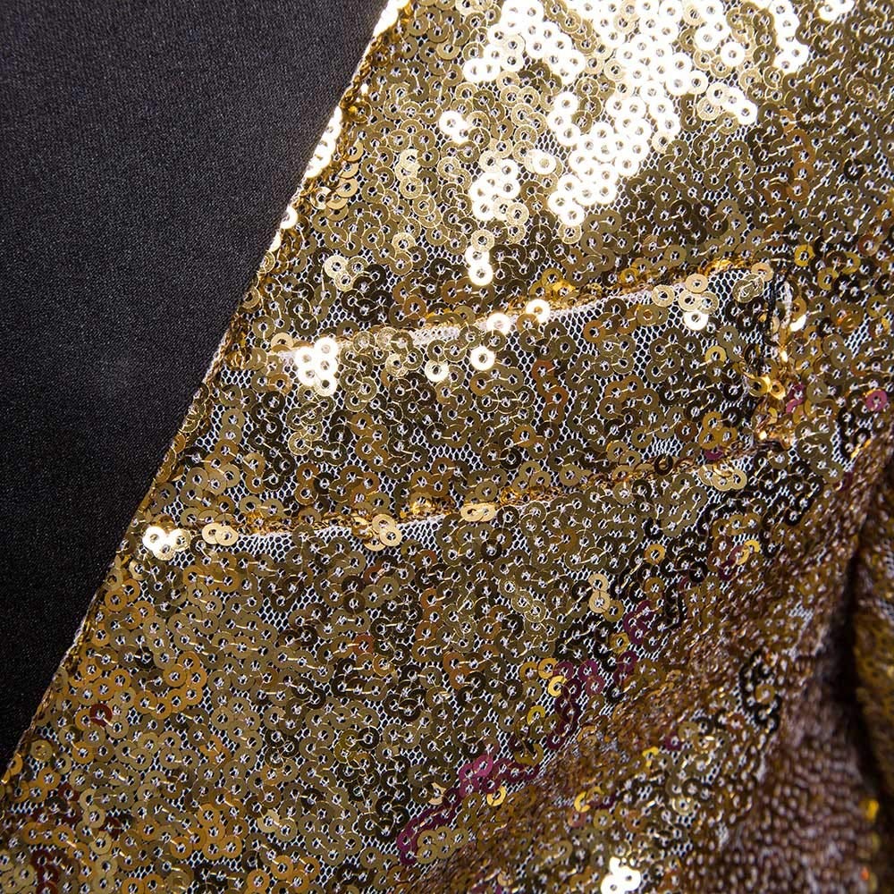 Christmas 2023 Charme pour homme Décontracté à un bouton pour costume Veste à paillettes Haut de fête Chemise