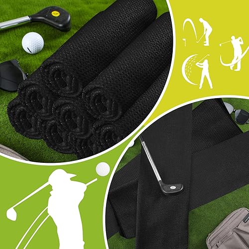 Miniatura 4 de Meanplan 12 toallas de golf de tela de microfibra de 16 x 23 pulgadas, tres toallas plegables para bolsas de golf con clip resistente, toalla con