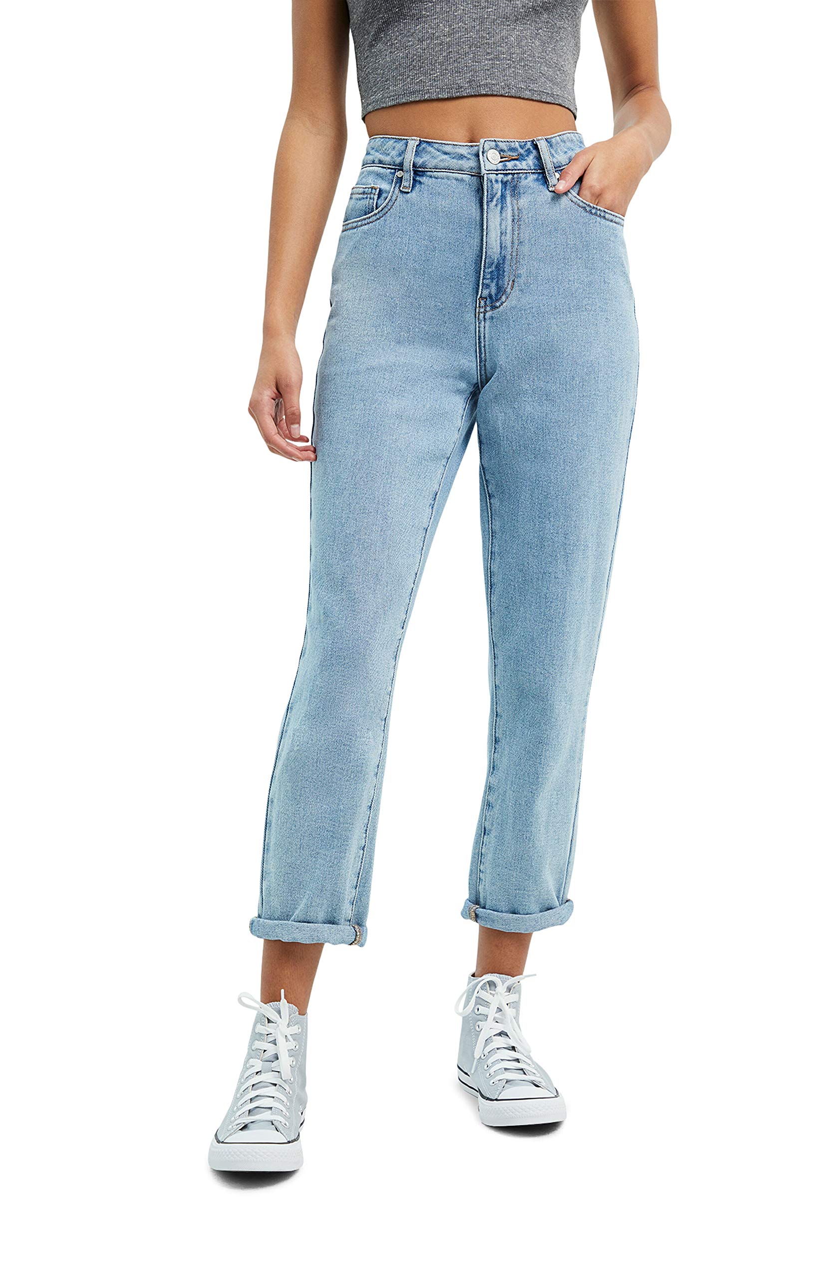 Ladies Jeans Pacsun Megan Blue Mom Jeans PacSun Women's Light Mom