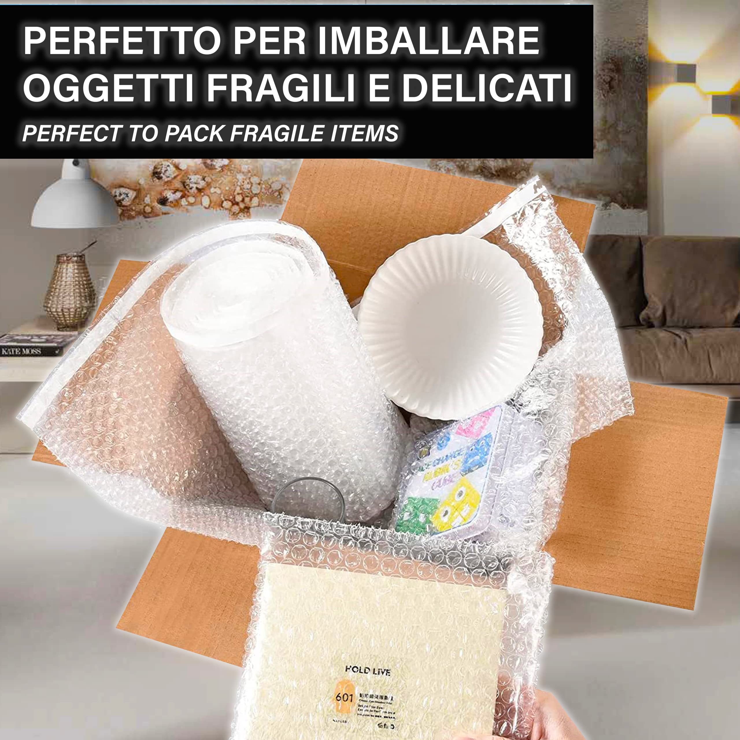 IPEA Rollo de Plástico de Burbujas para Embalaje y Envío – 20 Metros x 30 cm – Made in Italy – Pluriball - Burbujas de Aire Protección, Acolchado, Embalaje Objetos – Resistente Desgarro - 55 gr/mq