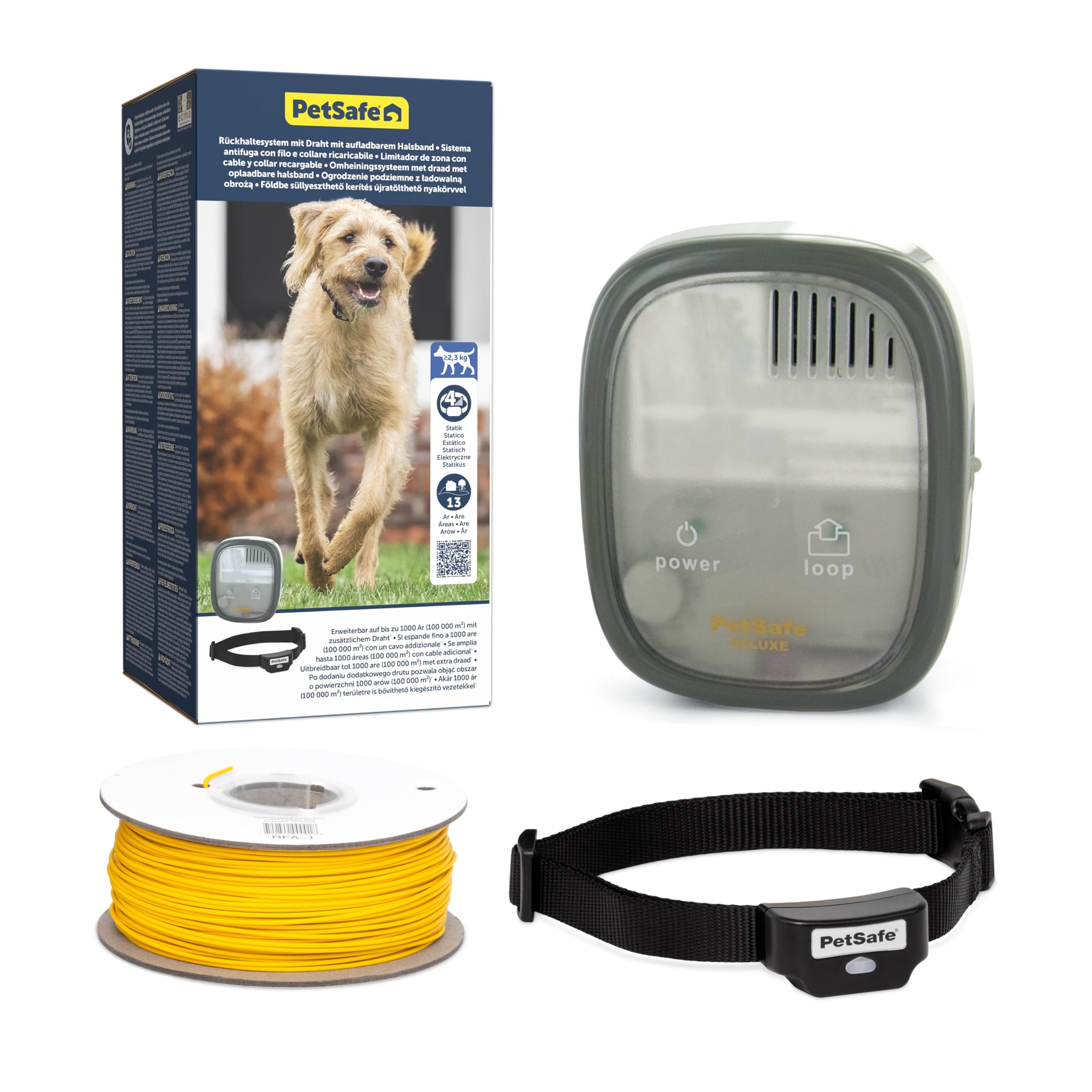 PetSafe PIG19-16413 - Cercado antifuga con hilo con collar recargable, fácil de instalar y resistente al agua