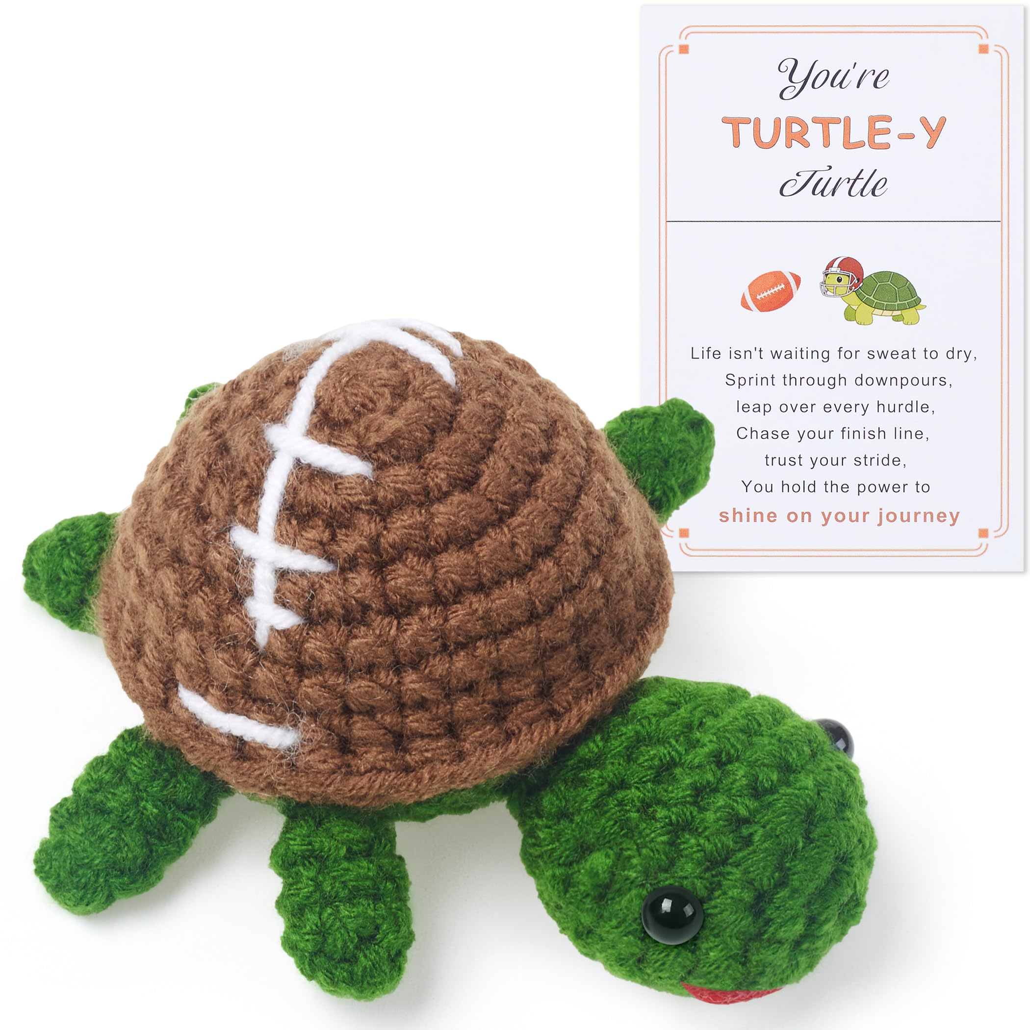 AWARDSEN Mini American Football Positive Turtle Gifts Small Turtle Toy - Mini American Football Balls Gifts for Teenage Boys Girls Fans Friends Student - Birthday Gifts for Men Women