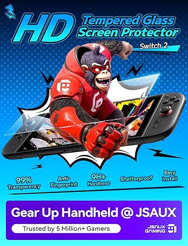 Miniatura 2 de JSAUX 2-Pack Tempered Glass Screen Protector for Switch 2, Place & Pull Guide Frame for Effortless Installation, Ultra Clear 9H+ Hardness, Anti HD