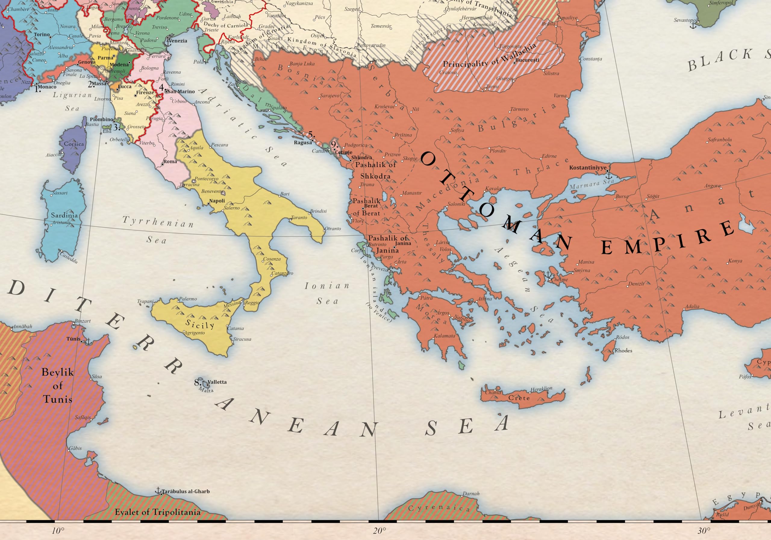 Europa 1789, Mapa Histórico (100x70cm)