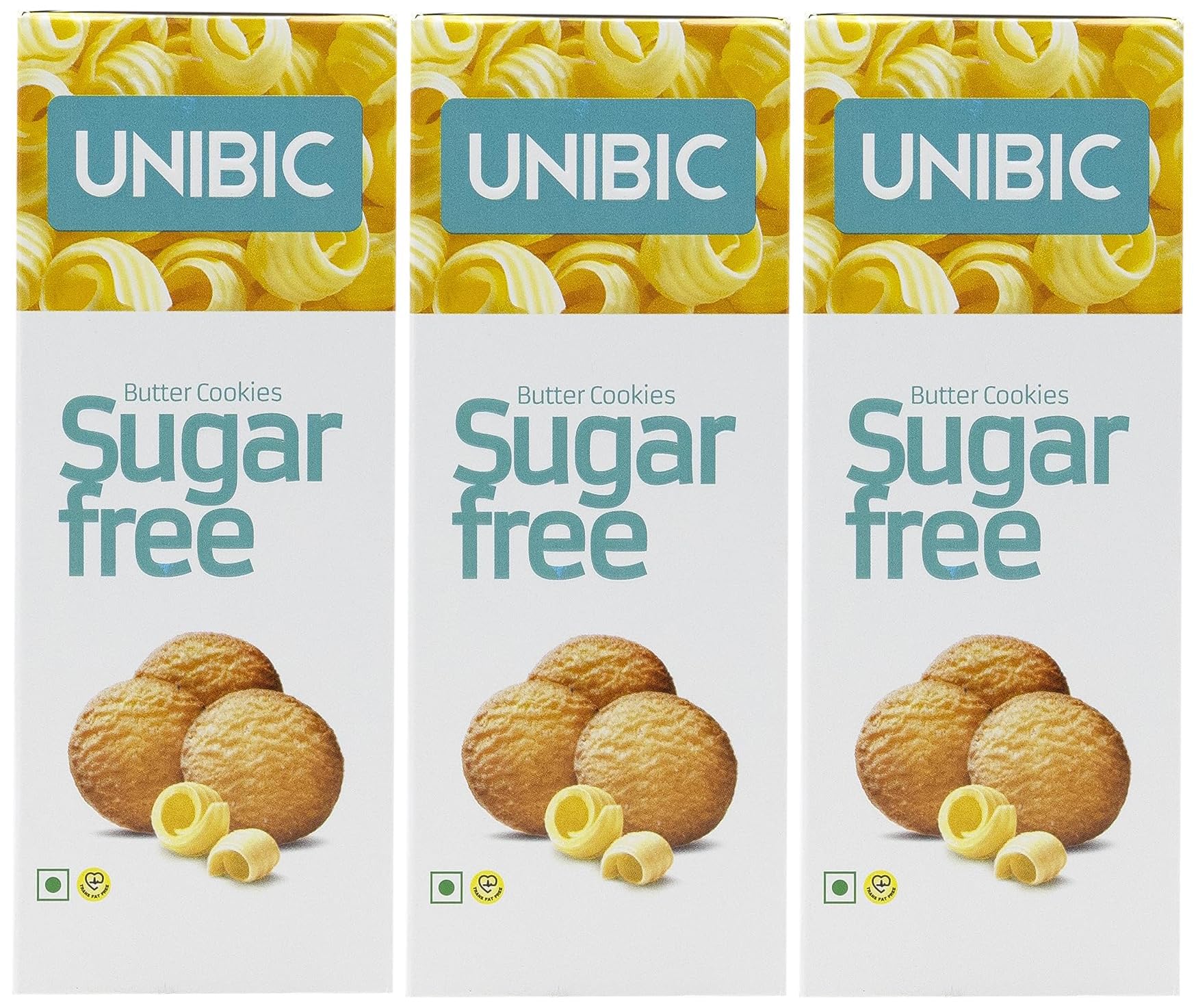 UNIBIC : Butter Cookies Sugar Free, 75g (Pack of 3)