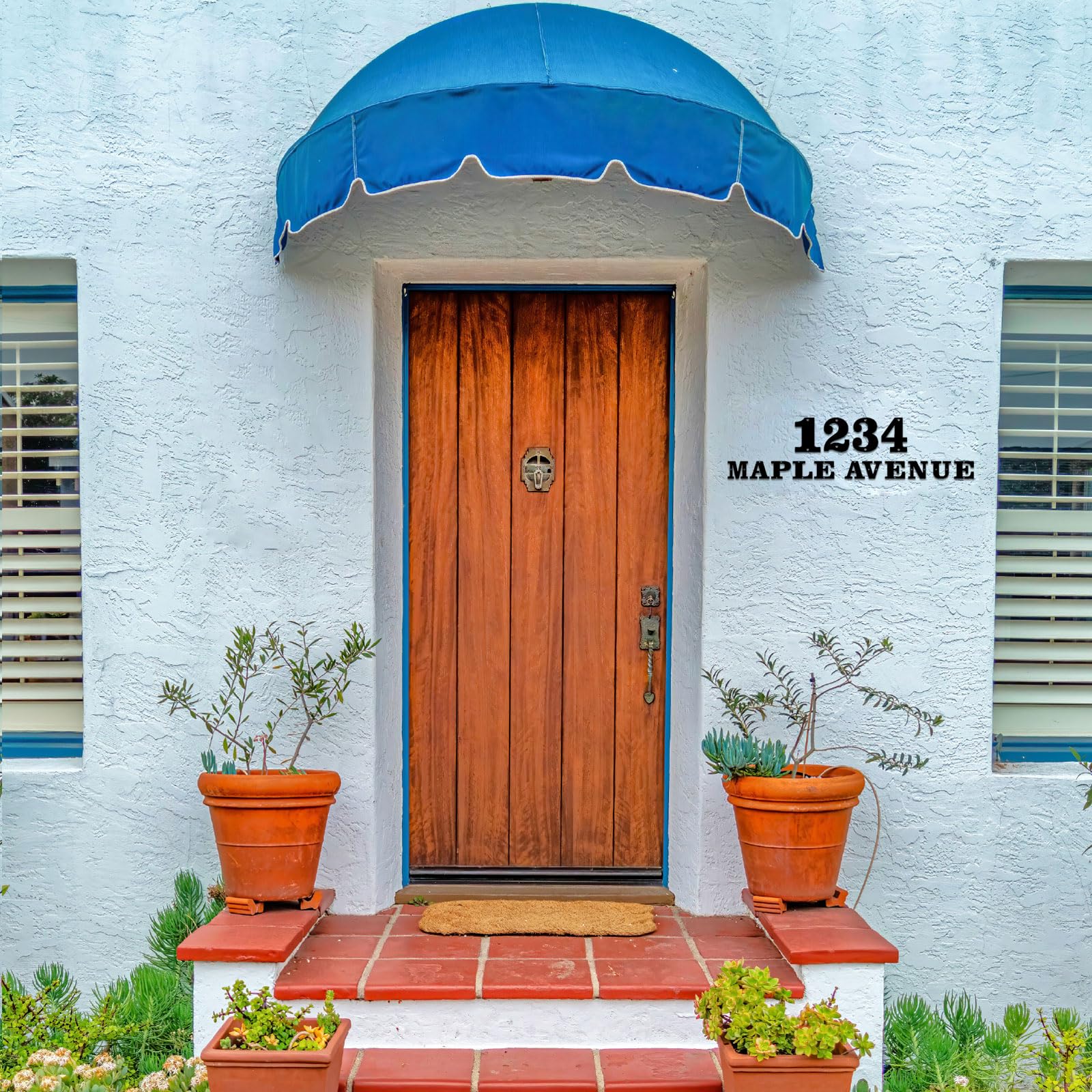 4 Inch Metal House Numbers, House Address Letters and Numbers for Outside Signs, Metal Letters Door Numbers Signage Street Address Plaque for Garden Door Mailbox Decor (Number 1) - 5