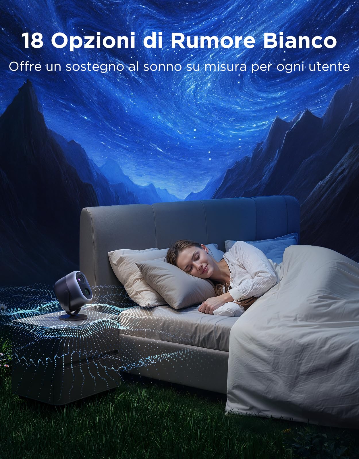 Govee Proiettore Stelle Nebulosa LED RGBW 7-Zone DIY Soffitto | Compatibile con Matter e Alexa, 50+ Scene, Timer Smart, 18 Rumori Bianchi, per Soggiorno e Camera Bambini