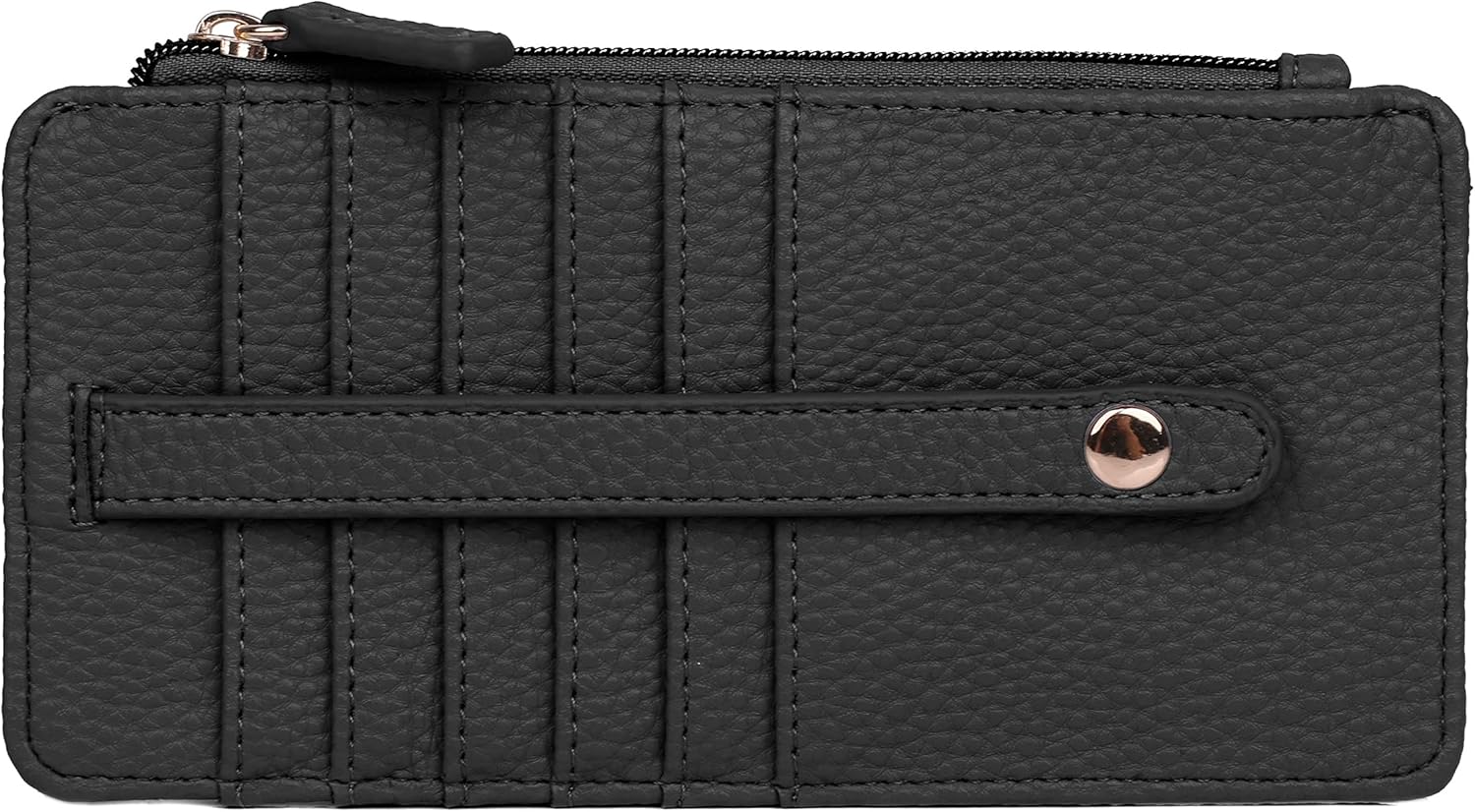 Julia Buxton Vegan Leather Pik-Me-Up® Thin Card Holder Black
