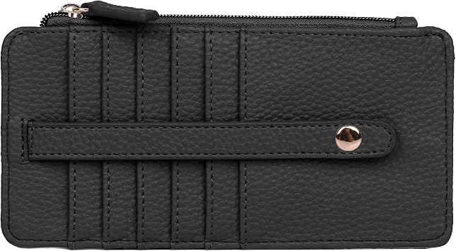 Julia Buxton Vegan Leather Pik-Me-Up Thin Card Holder Black