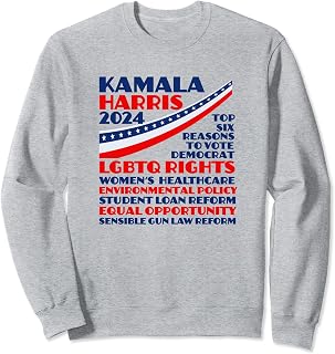Kamala Harris 2024 Democrat Platform Reasons to Vote Sweatshirt