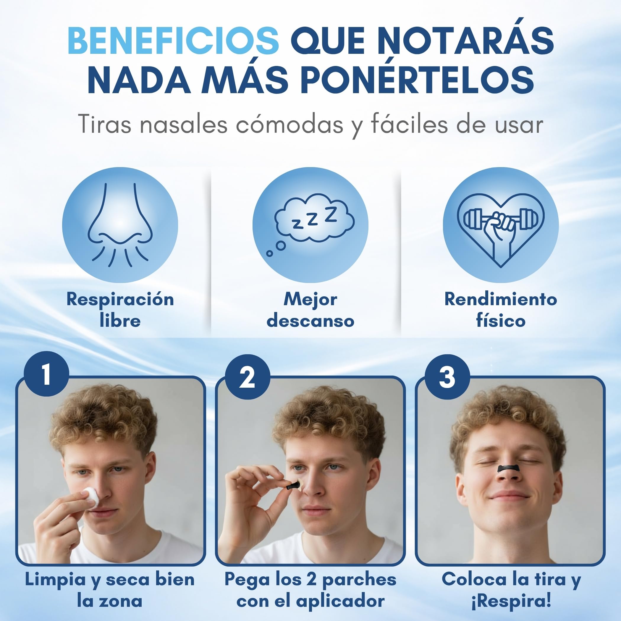 Tiras nasales magnéticas dormir - SKINNEX - respirador nasal magnético reutilizable con bandas magnéticas respiratorias para deporte running descanso flujo aire - 4 bandas + 70 parches + Aplicador