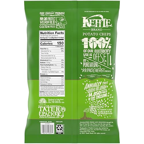 Vista 526 de Kettle Foods Patatas fritas Krinkle Salt & Fresh Molido, 5 onzas