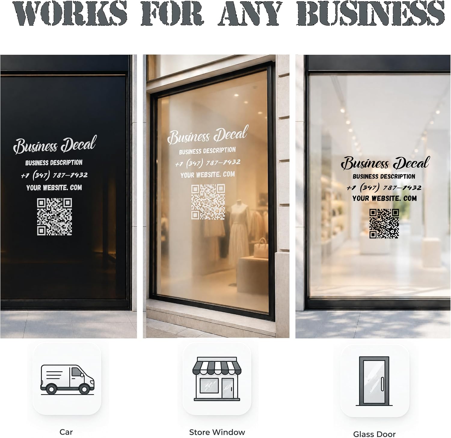 Custom Name Vinyl Lettering Decal for Window — Personalized Sign for Glass Door Storefront and Vehicle, Clean Application