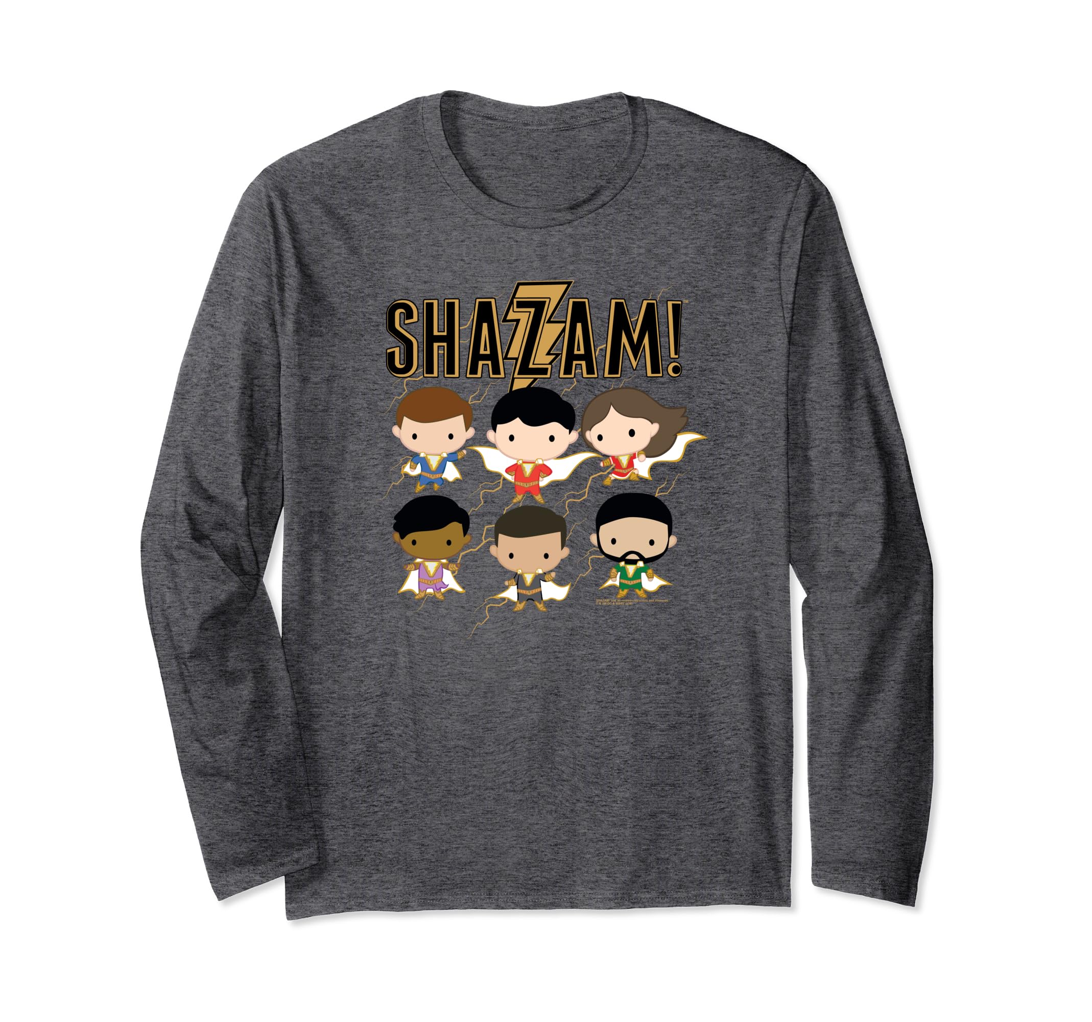 Shazam! Movie Chibi Group Longsleeve T Shirt